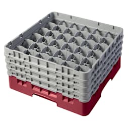 Cambro 36S800416 Camrack Cranberry 36 Comp. Camrack with 4 Extenders Main Image