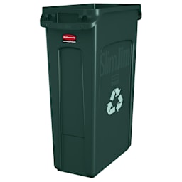 Rubbermaid FG354007GRN Slim Jim Vented 23 Gallon Recycling Container Main Image