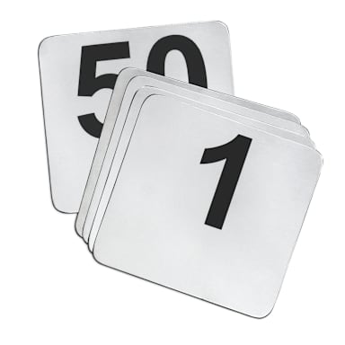 TableCraft N150 S/S 1-50 Card Number Set with Black Numbers