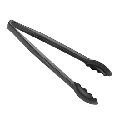 Cambro 12TGS110 Camwear Black 12" Scalloped Tongs