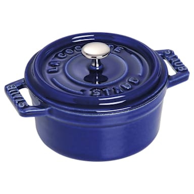 Staub USA 1101091 Royal Blue Cast Iron 0.25 qt Mini Round Cocotte