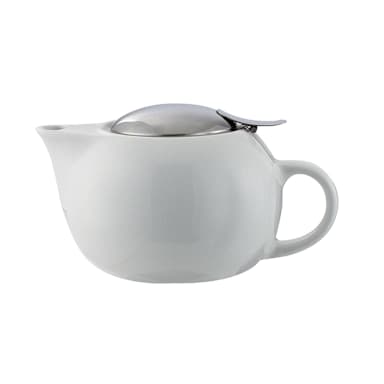 Service Ideas TPC16WH White 16 Oz. Round Ceramic TeaPot