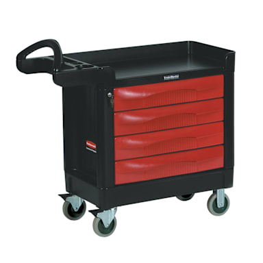 Rubbermaid FG451388BLA TradeMaster Black 4-Drawer Cart