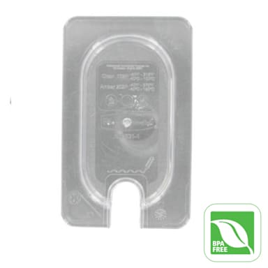 Rubbermaid FG102P86CLR Carb-X 1/9 Sz Cold Food Pan Cover w/ Notch