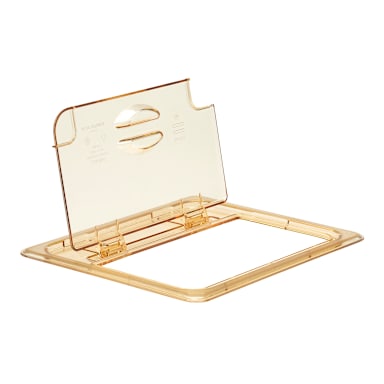 Cambro 20HPLN150 Amber Notched FlipLid for 1/2 Size Food Pan