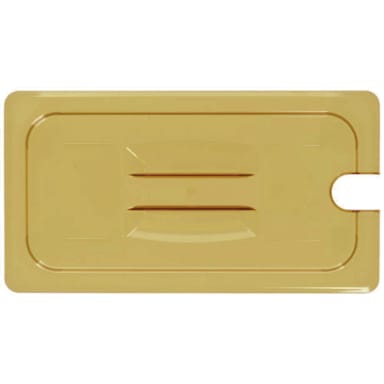 Cambro 30HPCHN150 H-Pan Amber 1/3 Size Notched Food Pan Cover w/Handle