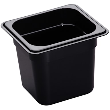 CambroĀ® 66HP110 Black High Heat 1/6 Size x 6" Deep Food Pan