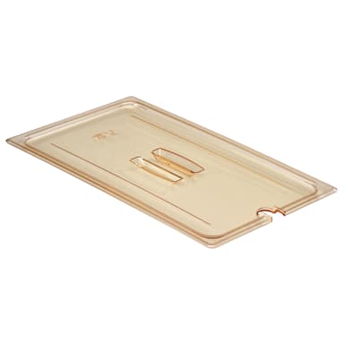 Cambro 10HPCHN150 H-Pan Amber Full Size Notched Food Pan Lid w/Handle