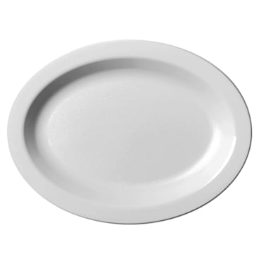 Cambro 120CWP148 White 12 In Narrow Rim Oval Camwear Platter