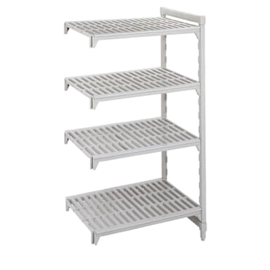 Cambro CPA184872V4480 Camshelving Gray 18" x 48" Add-On 4-Shelf Unit