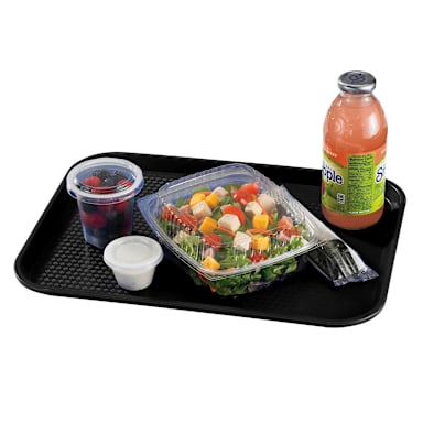 Cambro 1216FF110 Black 12" x 16" Fast Food Tray - Dozen