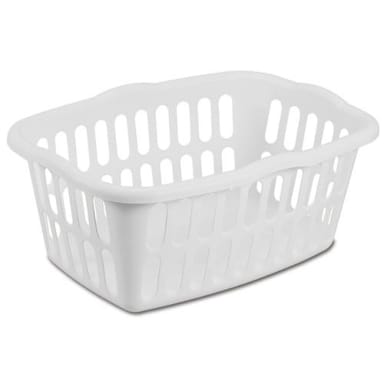 Sterilite® 12458012 White 1.5 Bushel Rectangular Laundry Basket