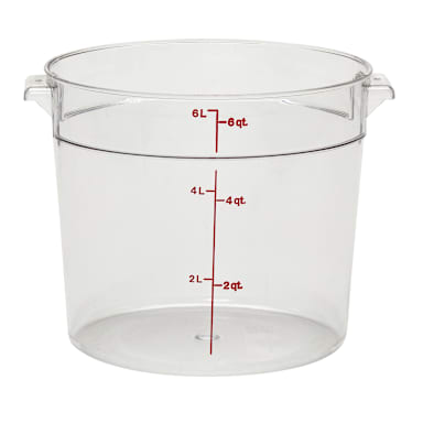 Cambro RFSCW6135 Camwear Clear Round 6 Qt Storage Container