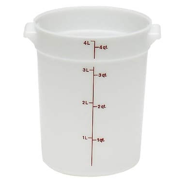 Cambro RFS4148 White Poly Round 4 Qt Storage Container