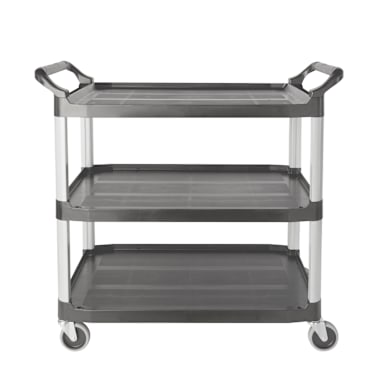 Rubbermaid FG409100GRAY Xtra Open Sided 3-Shelf Utility Cart