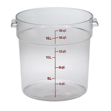 Cambro RFSCW18135 Camwear Clear Round 18 Qt Storage Container