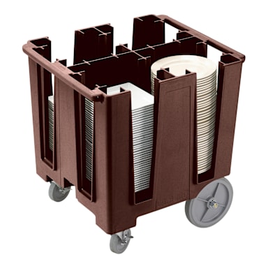 Cambro DCS1125131 Dark Brown Poker Chip Style Dish Caddy w/ 4 Columns