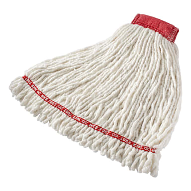 Rubbermaid FGA25306WH00 Anti-Microbial Mop Head w/ Band - 6 / CS