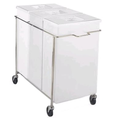 Faribo P434 C/A-2H-011 3-Compartment White Bin Assembly With Cover