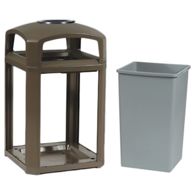 Rubbermaid FG397001SBLE Landmark 35 Gallon Dome Top Trash Can Frame