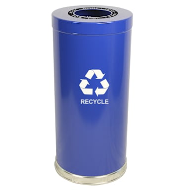 Witt 15RTBL-1H Emoti-Can 15 Gallon Blue Recycling Container