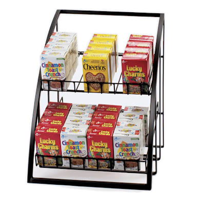 Cal-Mil 1702-13 Black 13-1/2 x 15" 2-Tier Wire Merchandiser