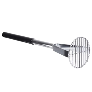 TableCraft 7319 Chrome Plated 19" Round Face Masher with Black Handle