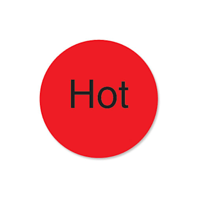 DayMark 112176 DuraMark Red 1" Circle Hot Deli Label - 1000 / RL