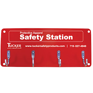 Tucker Safety 99954 Wall Mount 4-Hook Safety Equipment Station