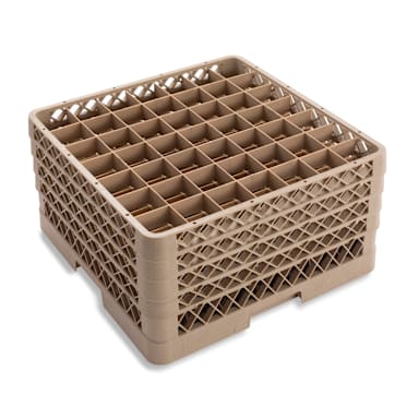 Traex® TR9EEEE Beige 49 Compartment Glass Rack with 4 Extenders