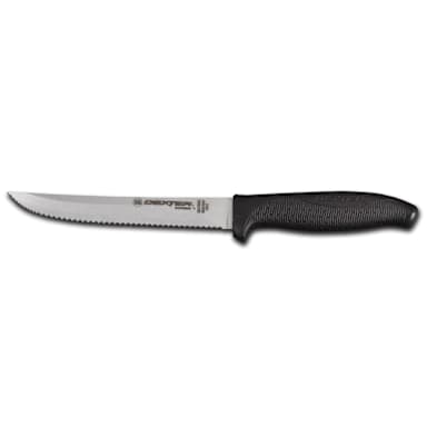 Dexter Russell SG156SCB-PCP SofGrip Black 6 In Scalloped Utility Knife