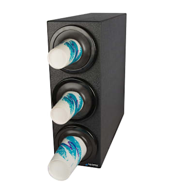 San Jamar C2903BK EZ-Fit 3-Cup Dispenser Cabinet with Black Trim Rings