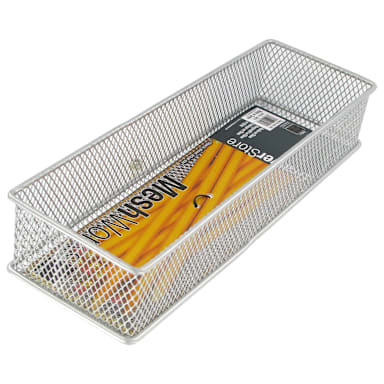 Design Ideas 120919 DrawerStore 3" x 9" Silver Mesh Basket