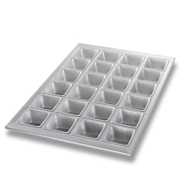 Chicago Metallic 46605 Glazed Aluminum 24-Cavity Square Muffin Pan