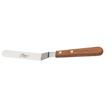 Ateco 1385 Small Stainless 8" Offset Spatula with Wood Handle