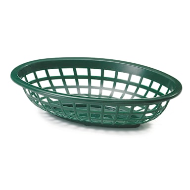 TableCraft 1071FG Forest Green 7.75" x 5.5" Side Order Basket - Dozen