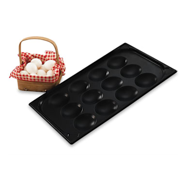 Vollrath® 42100 Black S/S Non-Stick 21 x 13 x 1 Egg Poacher Pan
