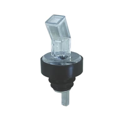 Spill-Stop 313-00 Clear / Black BAN-M® Screened Pourer - Dozen