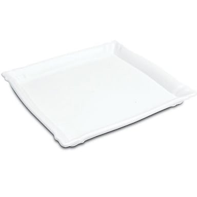 Delfin DFTSQ13CF020 13" x 13" x 1.25" White Square Cafe Tray
