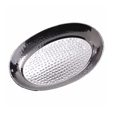 American Metalcraft HMOST1115 Oval Hammered S/S 11 x 15" Tray