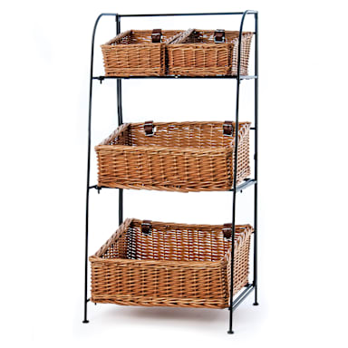 Willow 3-Tier Iron Display Rack with Baskets