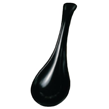 Thunder Group 7000BL Black 6.38" Melamine Soup Spoon - Dozen