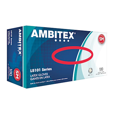 Tradex L5101-SM Ambitex Small Powdered Latex Gloves