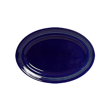 Tuxton CCH-136 Concentrix Cobalt 13.75" x 10.5" Oval Platter - 6 / CS