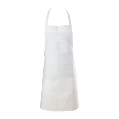 Chef Revival® 600BAW White Bib Apron with Pencil Pocket