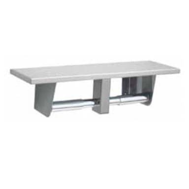 Bobrick B-2840 Double Roll Toilet Tissue Dispenser With Utility Shelf
