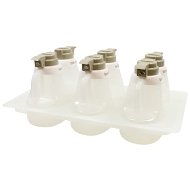 TableCraft 484 Salad Dressing Dispenser Set with Beige Tops - 6 / ST