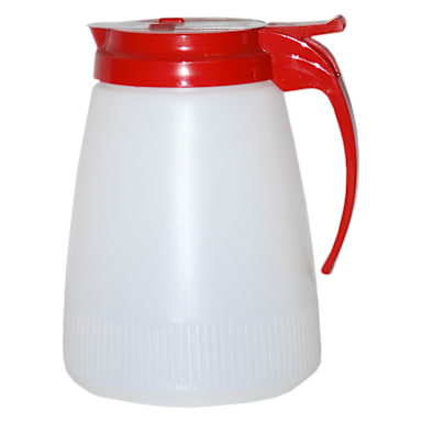 Traex 4748-02 Dripcut® 48 Ounce Syrup Server with Red Top