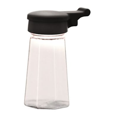 Traex 322-06 2 Ounce Salt / Pepper Shaker w/ Black Flip Top Lid