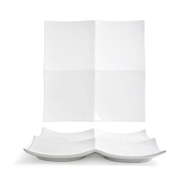 FOH DOS019WHP21 Origami 12" Square Plate